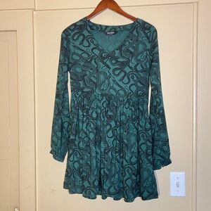 Disturbia Green Snake Print Dress